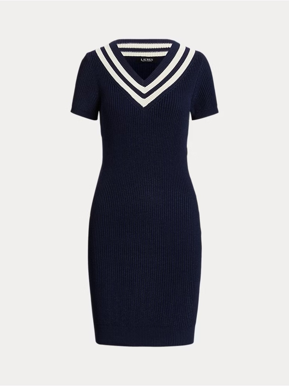 Lauren Ralph Lauren Cotton-Blend Cricket Sweater Dress Navy/Mascarpone